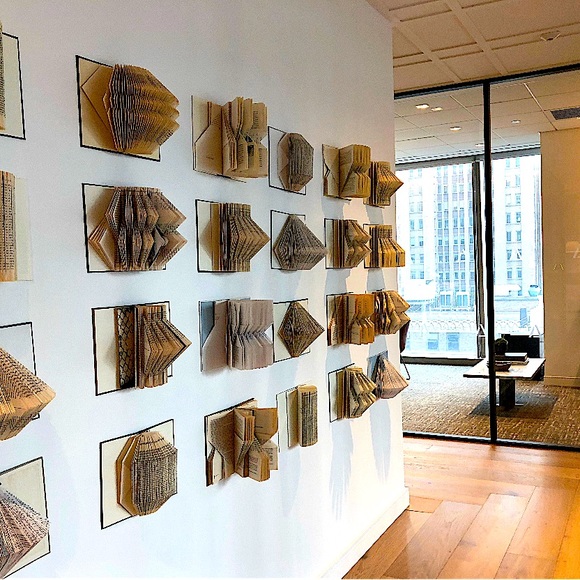 Upcyceld Vintage Book Decor Folded Book Art / 3D Book Sculpture / Book Origami - Picture 8 of 8